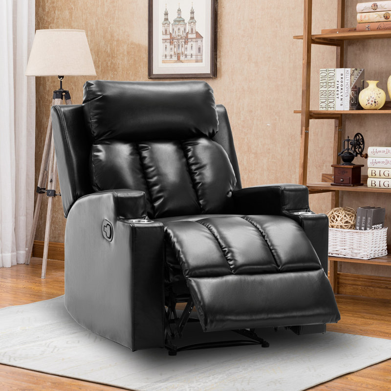 Red Barrel Studio® Drayven 32'' Wide Faux Leather Manual Standard